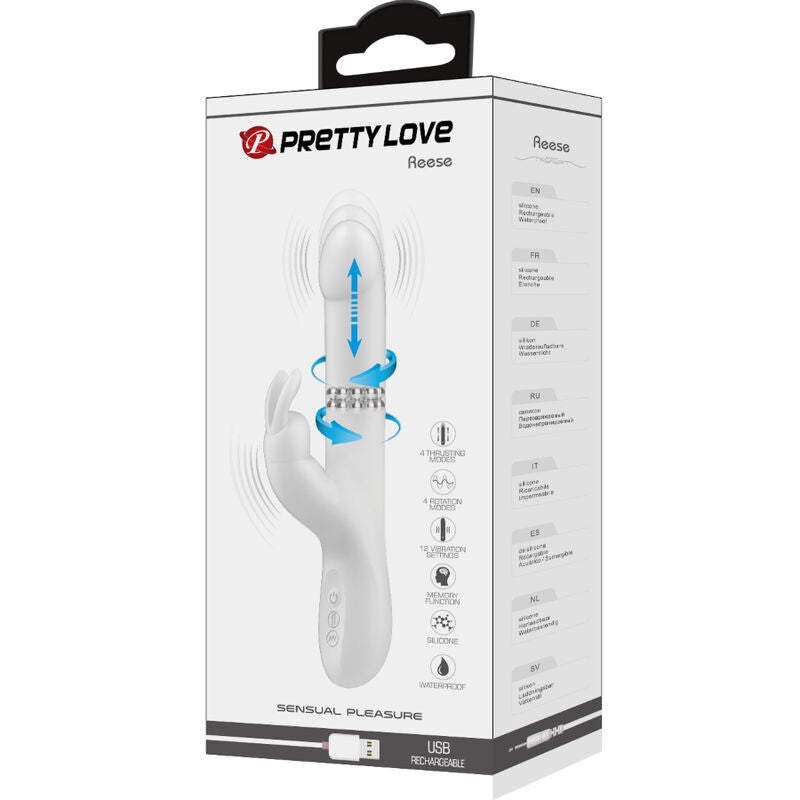 PRETTY LOVE - VIBRADOR REESE COM ROTAÇÃO PRATEADA