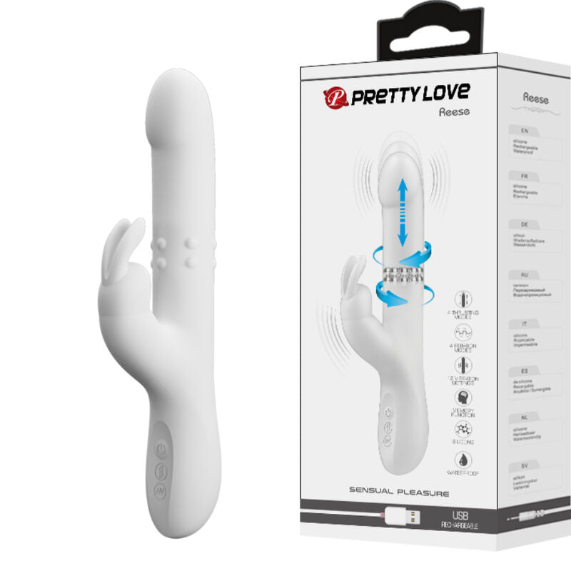 PRETTY LOVE - VIBRADOR REESE COM ROTAÇÃO PRATEADA