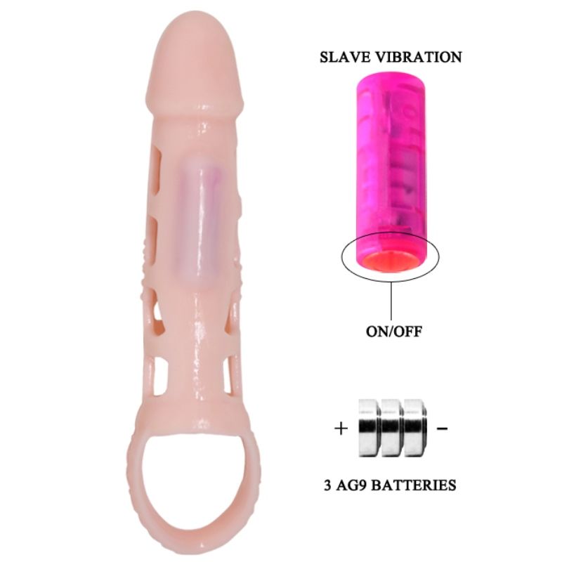 PRETTY LOVE - FUNDA EXTENSORA DE PENE HARRISON CON VIBRACIÓN Y CORREA 13,5 CM