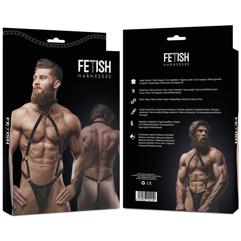 ATITUDE SUBMISSA FETICHE - SUSPENSÃO MASCULINA EM COURO ECOLÓGICO