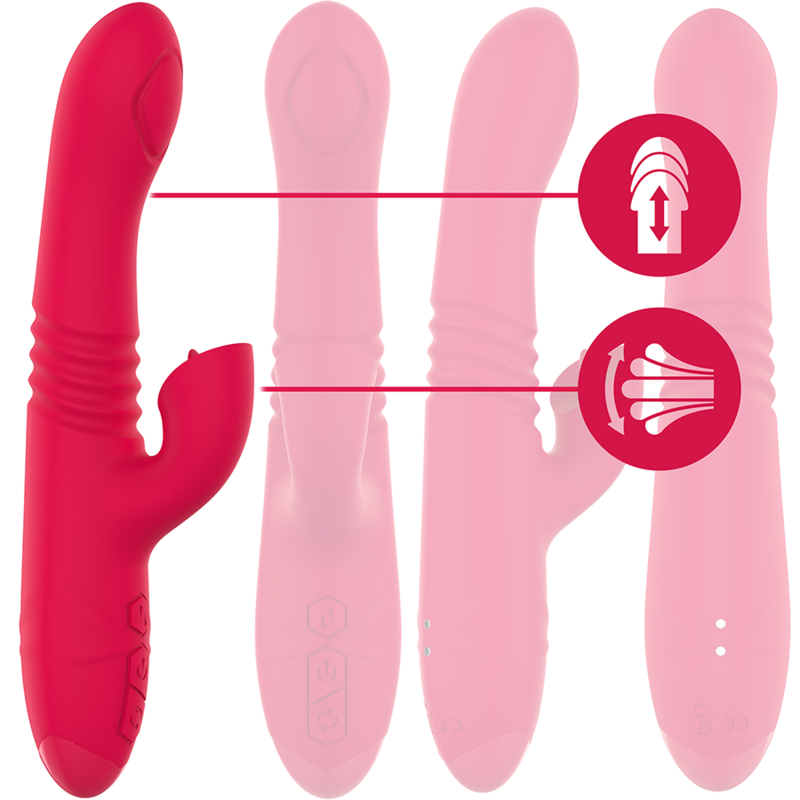 INTENSE - DUA VIBRADOR MULTIFUNCIONAL RECARREGÁVEL COM MOVIMENTO PARA CIMA E PARA BAIXO E LÍNGUA VERMELHA