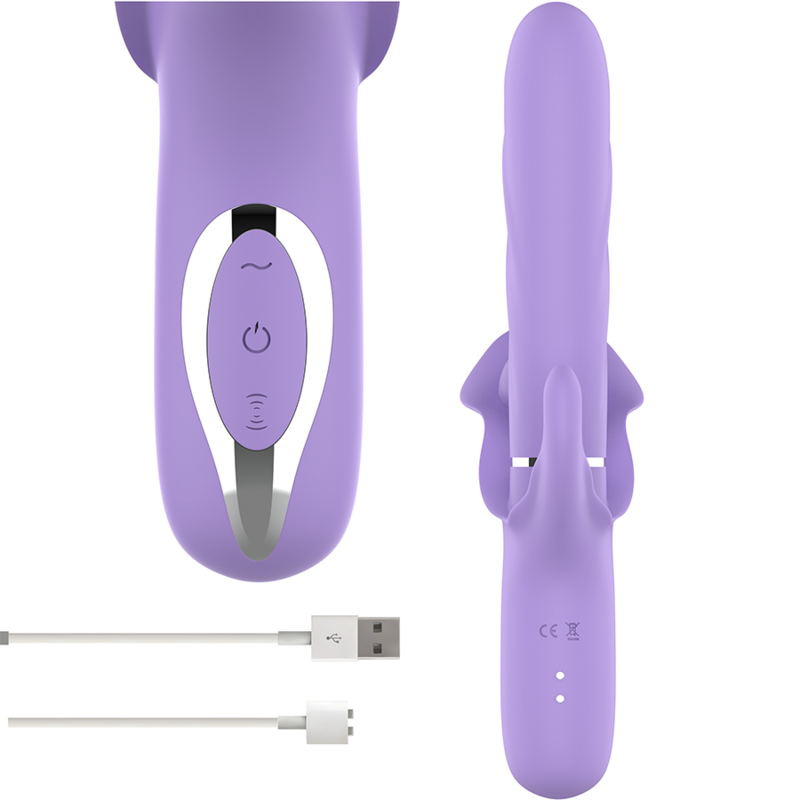 INTENSE - BILLIE MULTIFUNCTIONAL RECHARGEABLE SUCTION VIBRATOR WITH PURPLE PUSH BUTTON