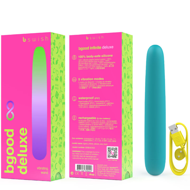 B SWISH - BGOOD INFINITE DELUXE VIBRADOR RECARREGÁVEL DE SILICONE AZUL