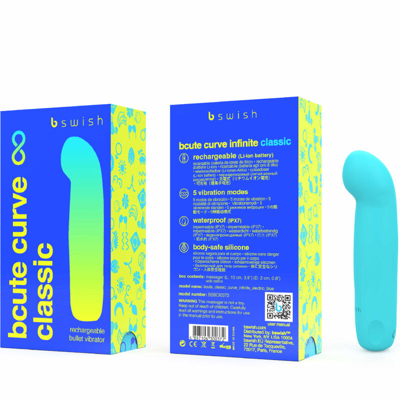 B SWISH - BCUTE CURVE INFINITE CLASSIC VIBRADOR RECARREGÁVEL DE SILICONE AZUL