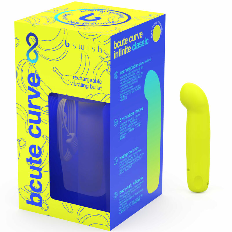 B SWISH - BCUTE CURVE INFINITE CLASSIC LIMITED EDITION VIBRADOR DE SILICONE RECARREGÁVEL AMARELO