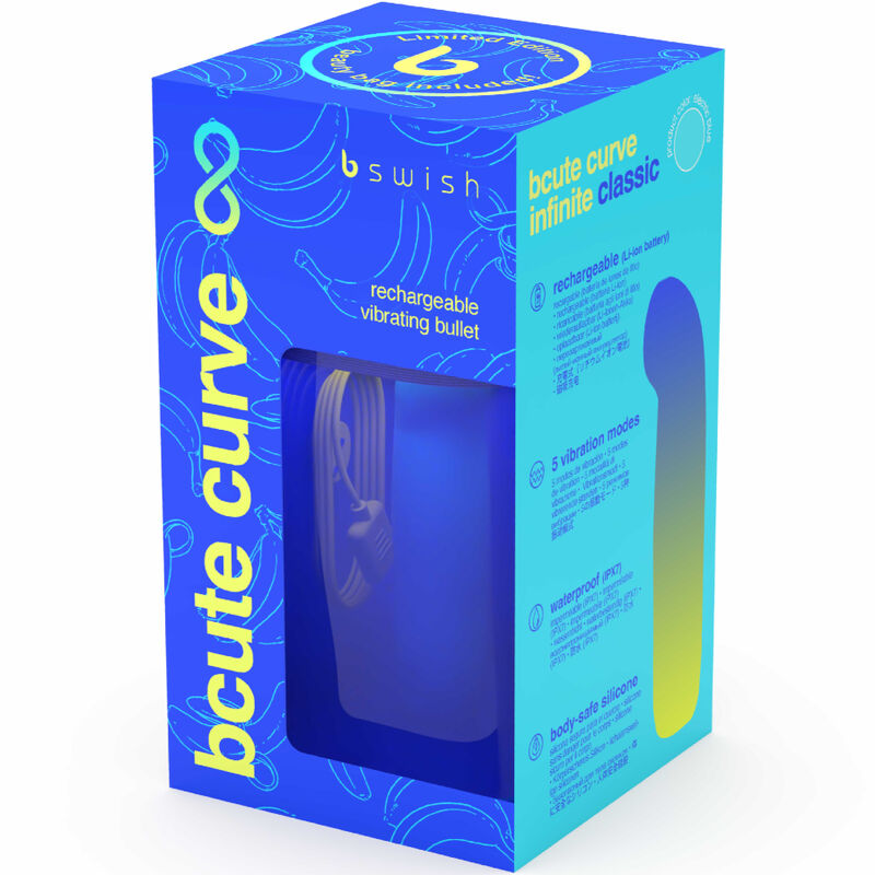 B SWISH - BCUTE CURVE INFINITE CLASSIC LIMITED EDITION VIBRADOR DE SILICONE AZUL RECARREGÁVEL