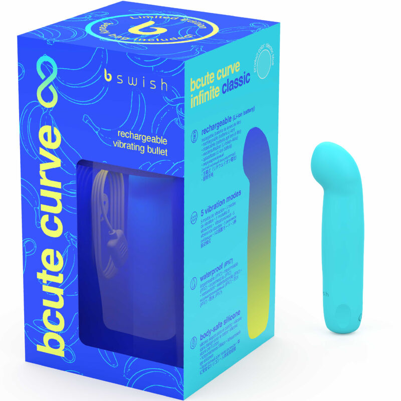 B SWISH - BCUTE CURVE INFINITE CLASSIC LIMITED EDITION VIBRADOR DE SILICONE AZUL RECARREGÁVEL