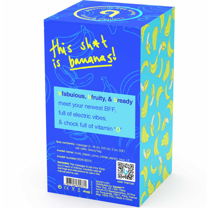 B SWISH - BCUTE CURVE INFINITE CLASSIC LIMITED EDITION VIBRADOR DE SILICONE AZUL RECARREGÁVEL