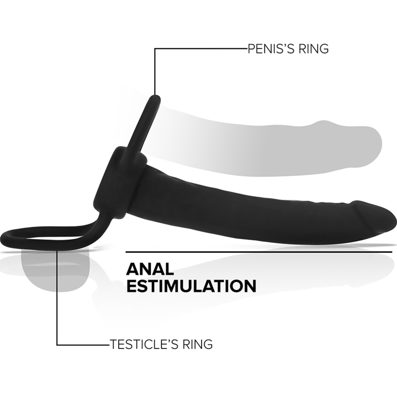 MITOLOGIA - COBI ONYX DILDO ANAL COM ANEL PARA PÊNIS E TESTÍCULOS 13 CM DE SILICONE