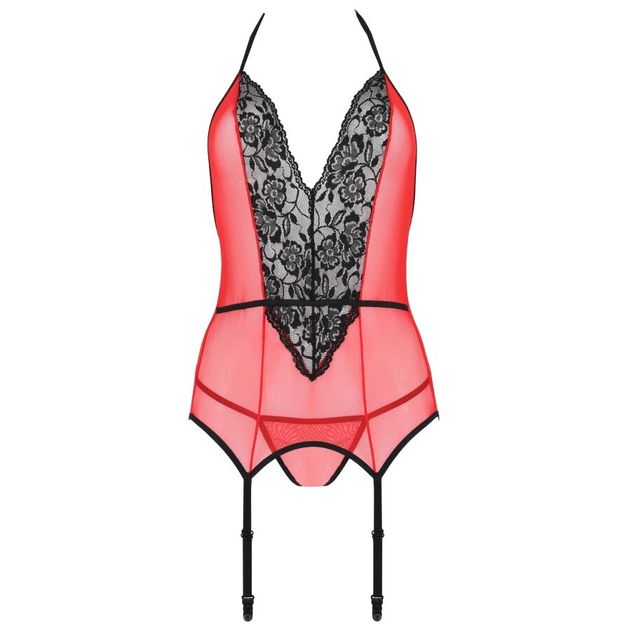 PASSION - PEONIA CORSET EROTIC LINE RED L/XL