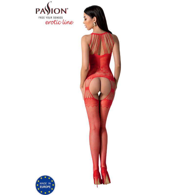 PASIÓN - BS095 BODYSTOCKING ROJO TALLA ÚNICA