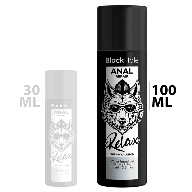 BLACK HOLE - REPARADOR ANAL RELAJACIÓN A BASE DE AGUA CON HIALURÓN 100 ML
