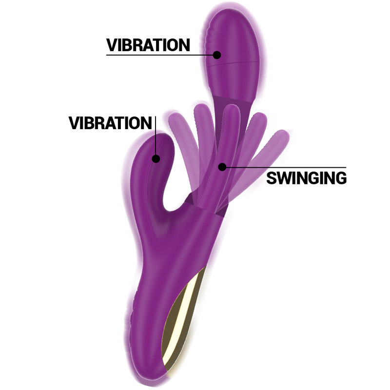 INTENSE - APOLO VIBRADOR MULTIFUNCIONAL RECARREGÁVEL 7 VIBRAÇÕES COM MOVIMENTO DE BALANÇO ROXO