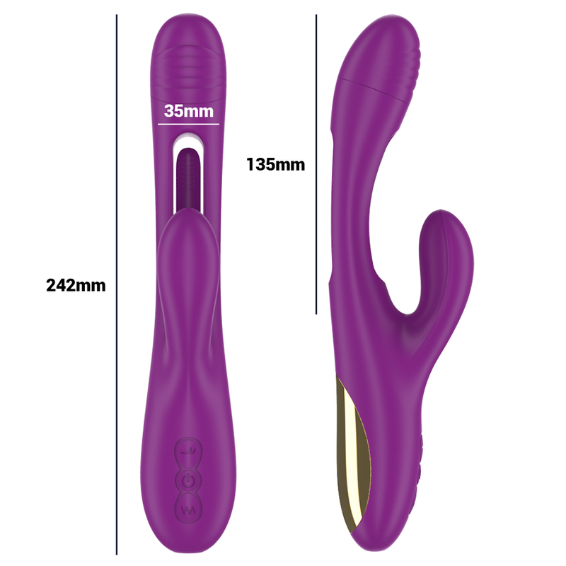 INTENSE - APOLO VIBRADOR MULTIFUNCIONAL RECARREGÁVEL 7 VIBRAÇÕES COM MOVIMENTO DE BALANÇO ROXO