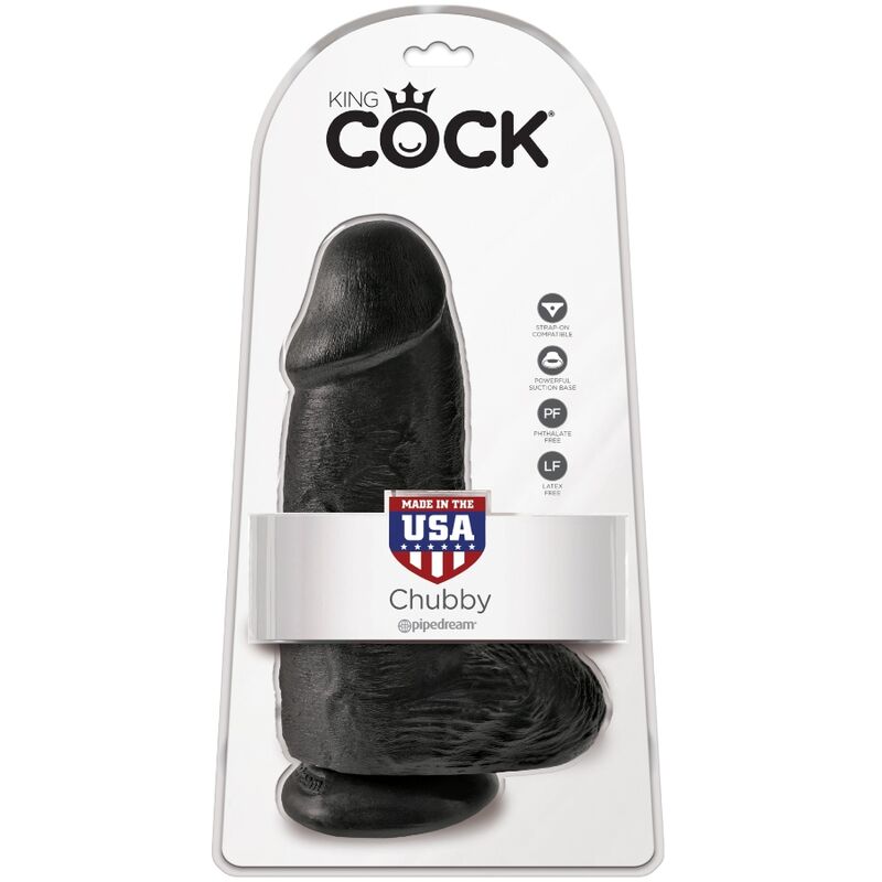 KING COCK - PÊNIS GORDINHO REALISTA DE 23 CM PRETO