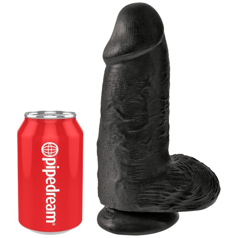 KING COCK - PÊNIS GORDINHO REALISTA DE 23 CM PRETO