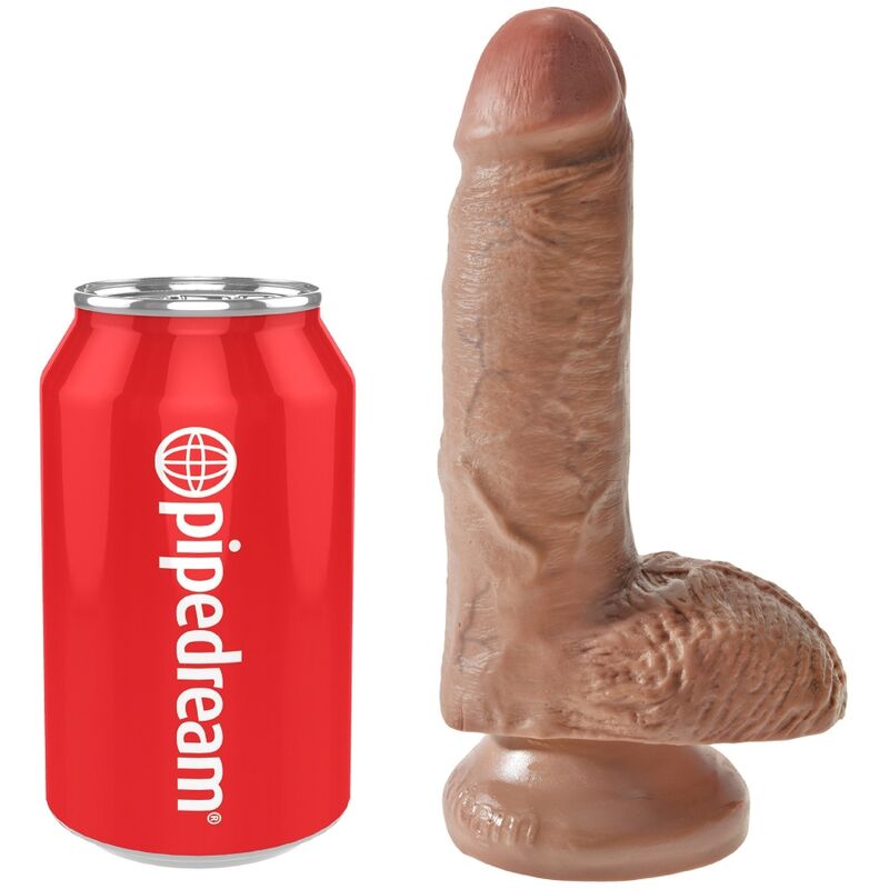 KING COCK - PÊNIS REALISTA COM TESTÍCULOS 13,2 CM CARAMELO
