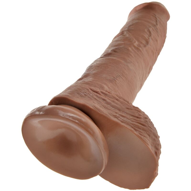 KING COCK - PÊNIS REALISTA COM TESTÍCULOS 19,8 CM CARAMELO