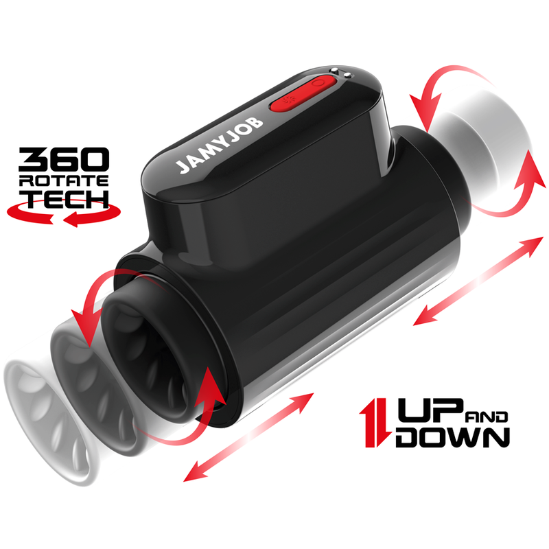 JAMYJOB - MASTURBADOR CON MODO TURBO, TECNOLOGÍA DE EMPUJE DE VÓRTICE Y ROTACIÓN DE 360°