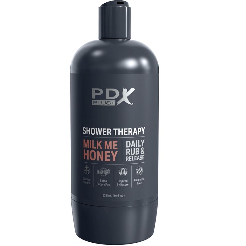 PDX PLUS - STROKER MASTURBADOR COM DESIGN DE FRASCO DISCRETO CHAMPÔ MILK ME HONEY CANDY