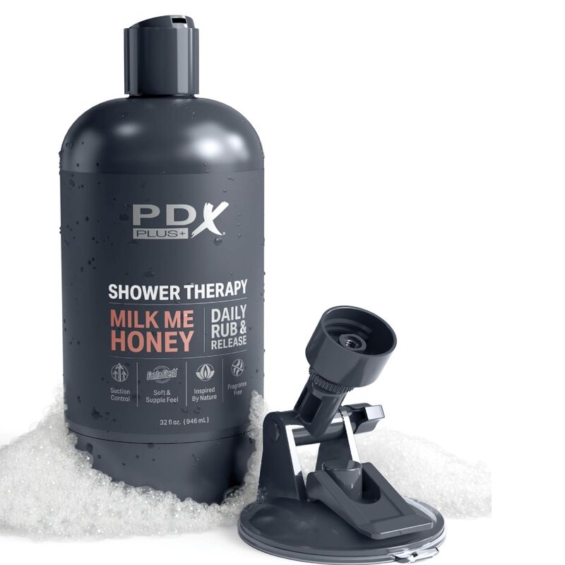PDX PLUS - STROKER MASTURBADOR COM DESIGN DE FRASCO DISCRETO CHAMPÔ MILK ME HONEY CANDY