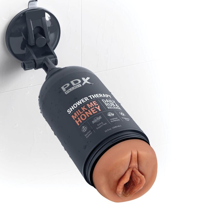 PDX PLUS - STROKER MASTURBADOR COM DESIGN DE FRASCO DISCRETO CHAMPÔ MILK ME HONEY CANDY