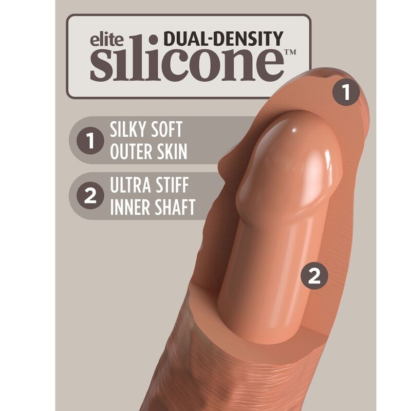 KING COCK - DILDO DE SILICONE REALISTA DE ELITE 20,3 CM CARAMELO