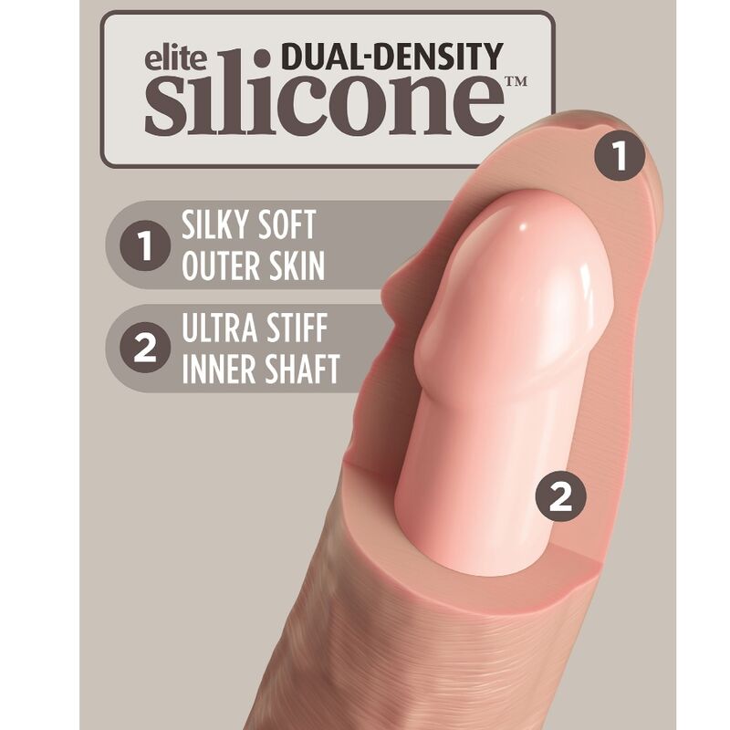 KING COCK - DILDO VIBRATÓRIO REALISTA DE ELITE EM SILICONE 15,2 CM