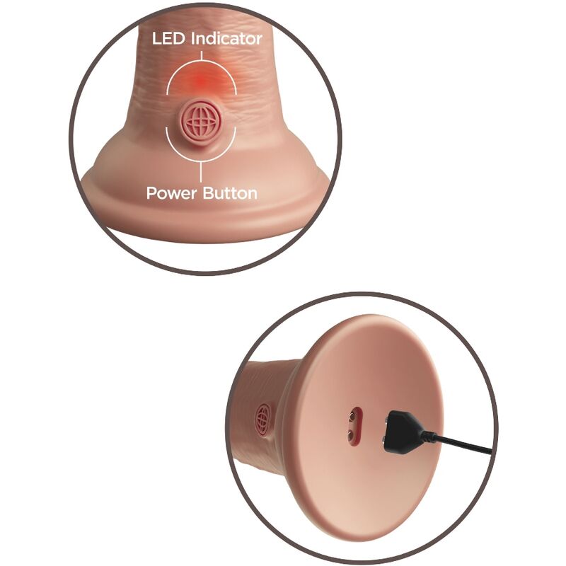 KING COCK - DILDO VIBRATÓRIO REALISTA DE ELITE EM SILICONE 15,2 CM