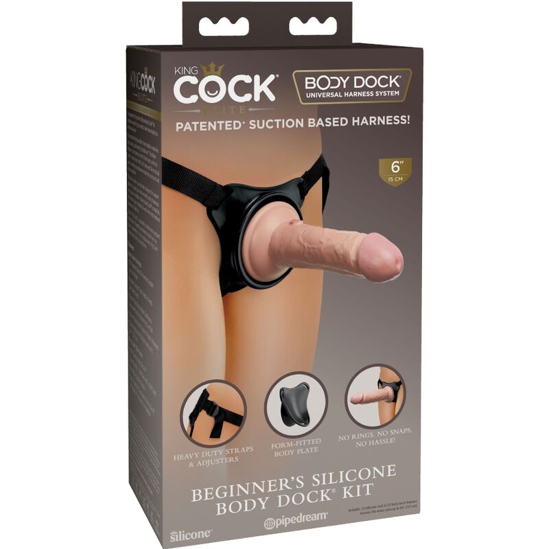 KING COCK - ARNÉS AJUSTABLE ELITE CON DILDO 15,2 CM PARA PRINCIPIANTES