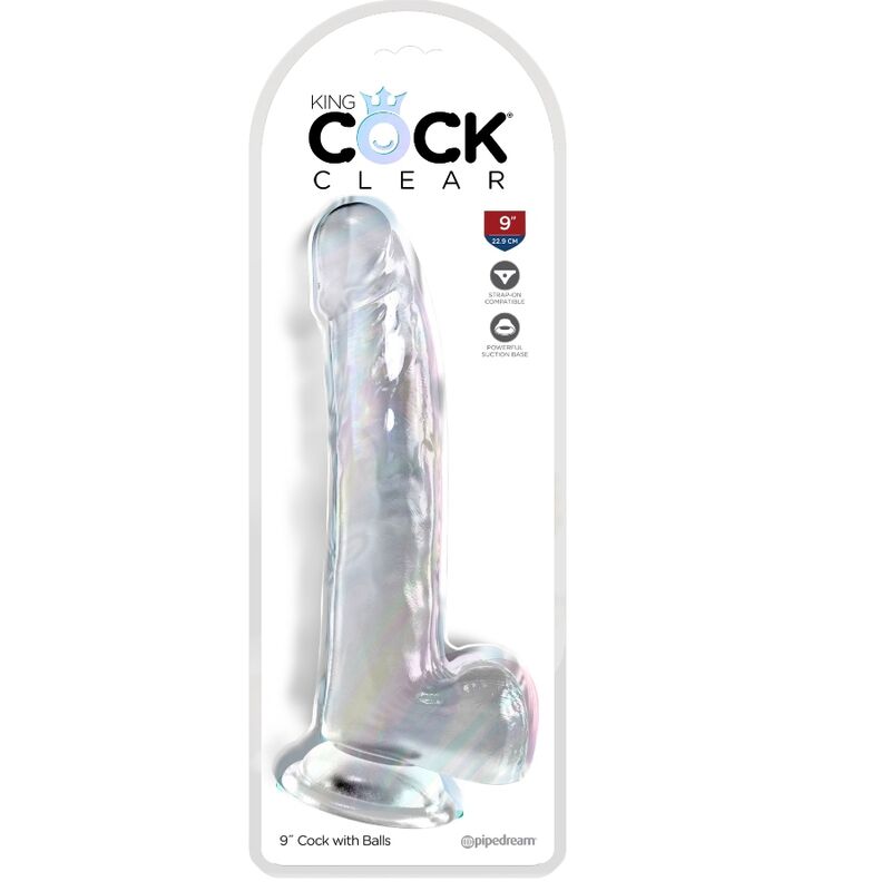 KING COCK - DILDO TRANSPARENTE CON TESTICULOS 20,3 CM TRANSPARENTE