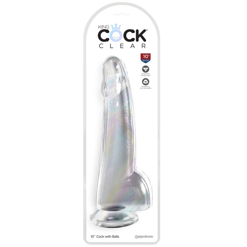 KING COCK - DILDO TRANSPARENTE CON TESTICULOS 19 CM TRANSPARENTE