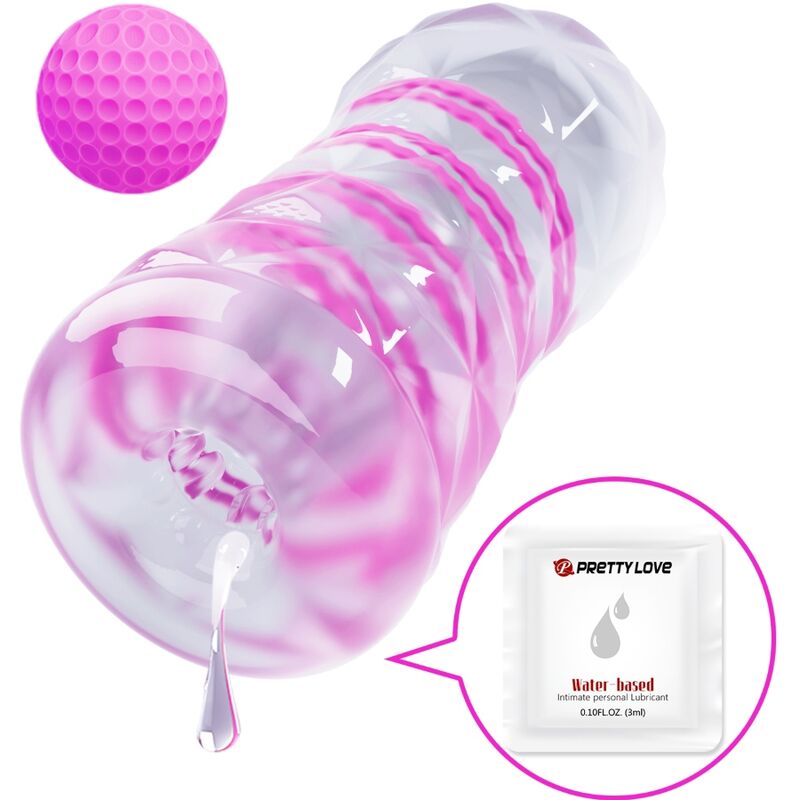 PRETTY LOVE - MASTURBADOR MASCULINO DE FANTASÍA CON ESPIRAL INTERNA Y BOLAS TRANSPARENTES