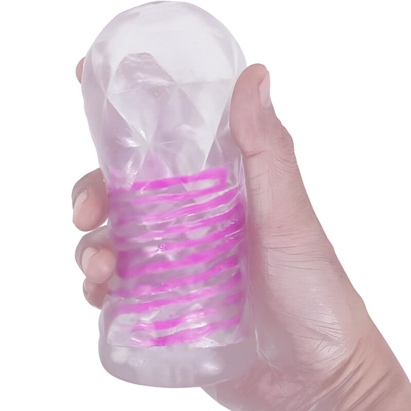 PRETTY LOVE - MASTURBADOR MASCULINO DE FANTASÍA CON ESPIRAL INTERNA Y BOLAS TRANSPARENTES