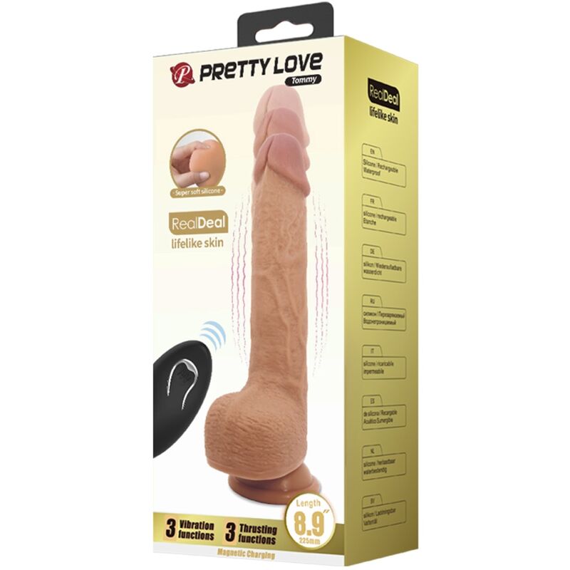 PRETTY LOVE - TOMMY VIBRADOR DILDO REALISTA 22,5 CM