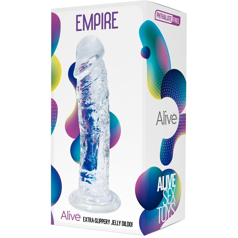 Pénis realista transparente ALIVE - EMPIRE, 19,3 cm