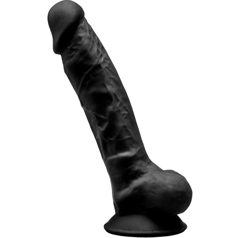 SILEXD - MODELO 1 PÊNIS REALISTA PREMIUM SILEXPAN SILICONE PRETO 17,5 CM