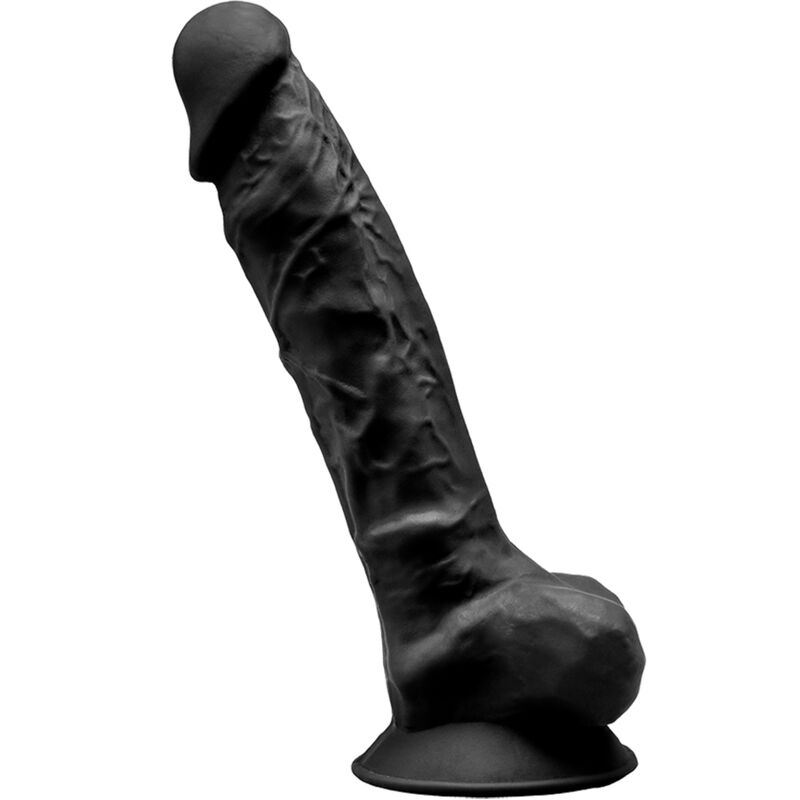 SILEXD - MODELO 1 PÊNIS REALISTA PREMIUM SILEXPAN SILICONE PRETO 23 CM
