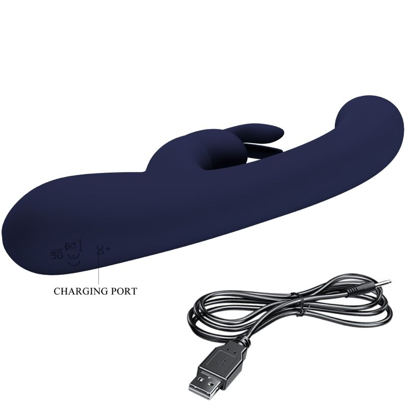 PRETTY LOVE - VIBRADOR LAMAR RABBIT E PONTO G AZUL