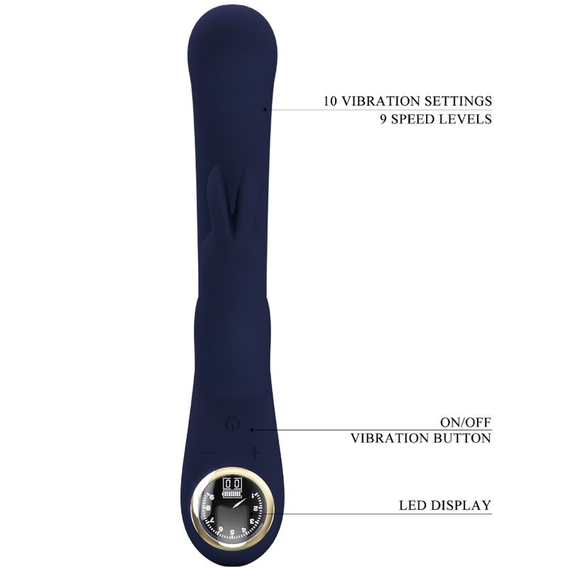 PRETTY LOVE - VIBRADOR LAMAR RABBIT E PONTO G AZUL