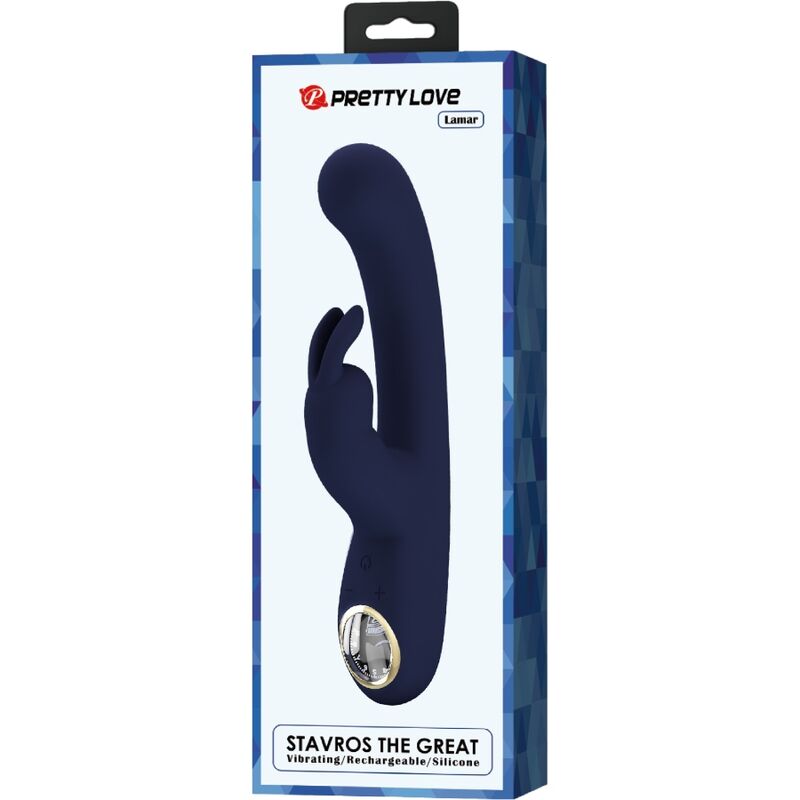 PRETTY LOVE - VIBRADOR LAMAR RABBIT E PONTO G AZUL