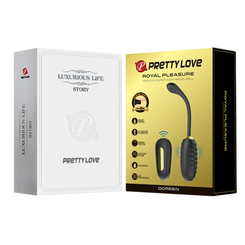 PRETTY LOVE - HUEVO VIBRADOR RECARGABLE DE LUJO DOREEN NEGRO CON CONTROL REMOTO