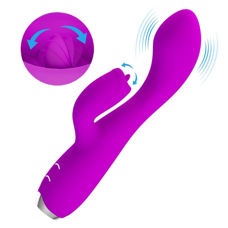 PRETTY LOVE - GLORIA VIBRADOR CONEJO RECARGABLE - IMPERMEABLE MORADO