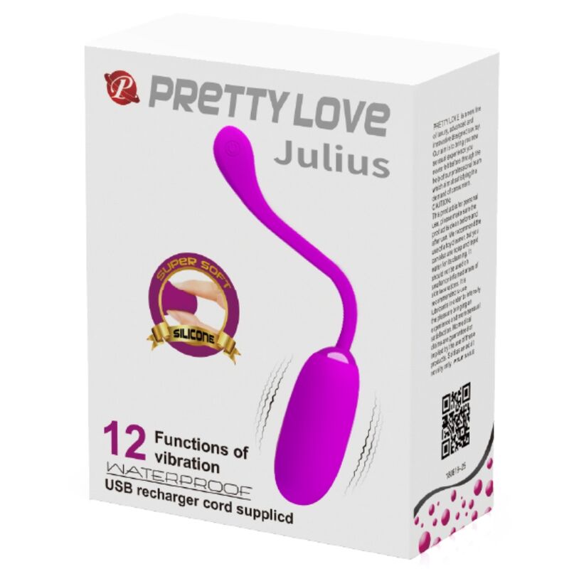 PRETTY LOVE - JULIUS OVO VIBRATÓRIO À PROVA DE ÁGUA E RECARREGÁVEL ROXO