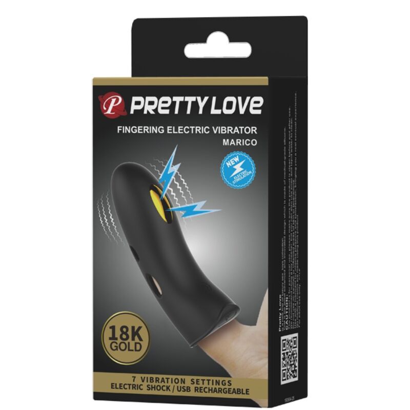 PRETTY LOVE - FUNDA PARA DEDO CON ELECTROESTIMULADOR MARICO NEGRO