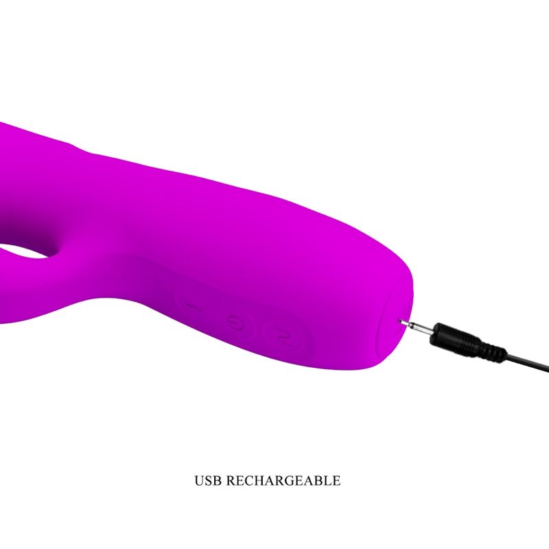 PRETTY LOVE - VIBRADOR CONEJO RECARGABLE MELANIE PURPLE