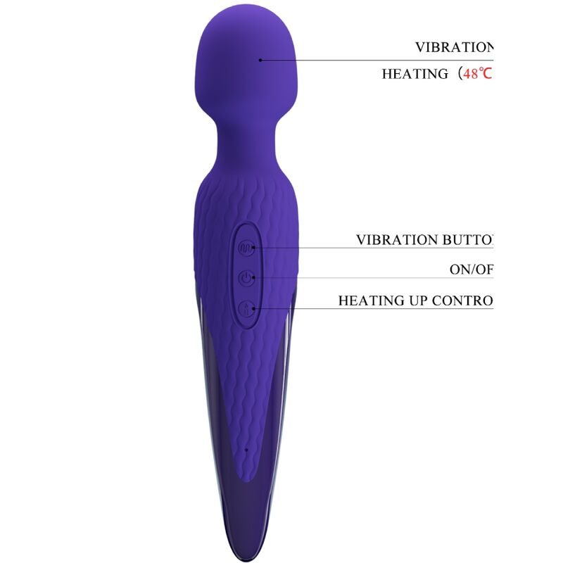 PRETTY LOVE - ANTONY YOUTH WAND VIBRATOR COM EFEITO DE CALOR VIOLETA