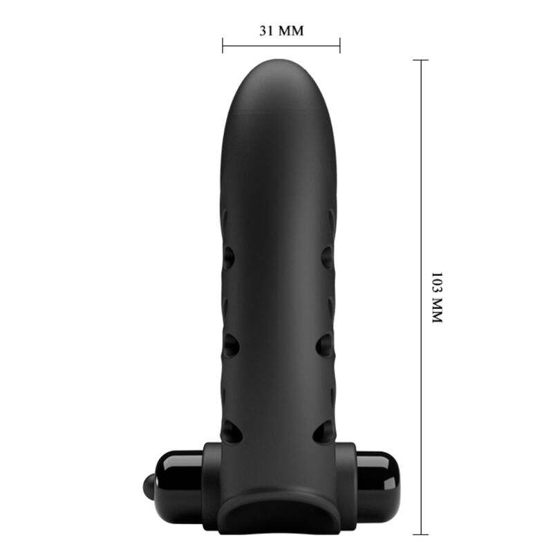PRETTY LOVE - FUNDA PARA DEDO CON VIBRADOR VANCE BLACK RABBIT