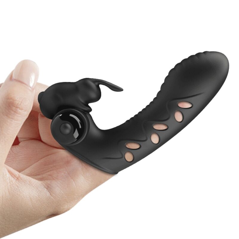 PRETTY LOVE - FUNDA PARA DEDO CON VIBRADOR VANCE BLACK RABBIT