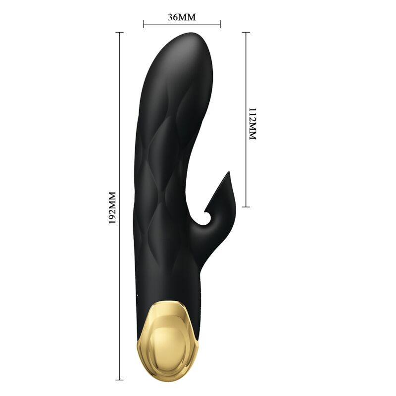 PRETTY LOVE - VIBRADOR DE LUJO NEGRO RECARGABLE BAÑADO EN ORO